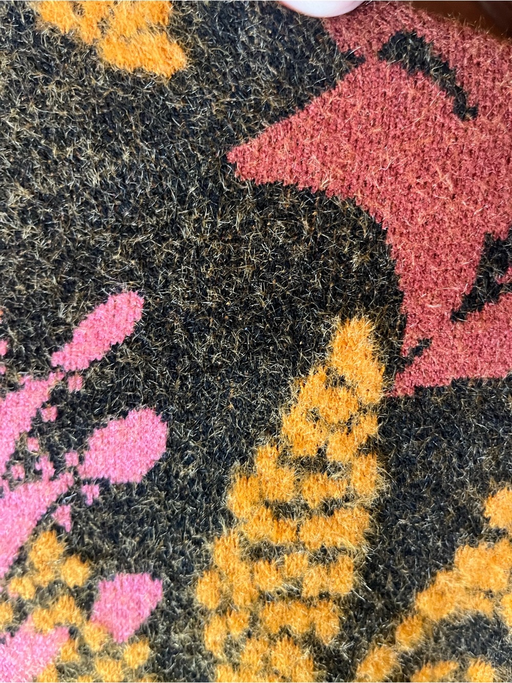 Soft & Cozy Rachel Zoe Floral Turtleneck Sweater in Brown, Mustard & Pink - Picture 5 of 6